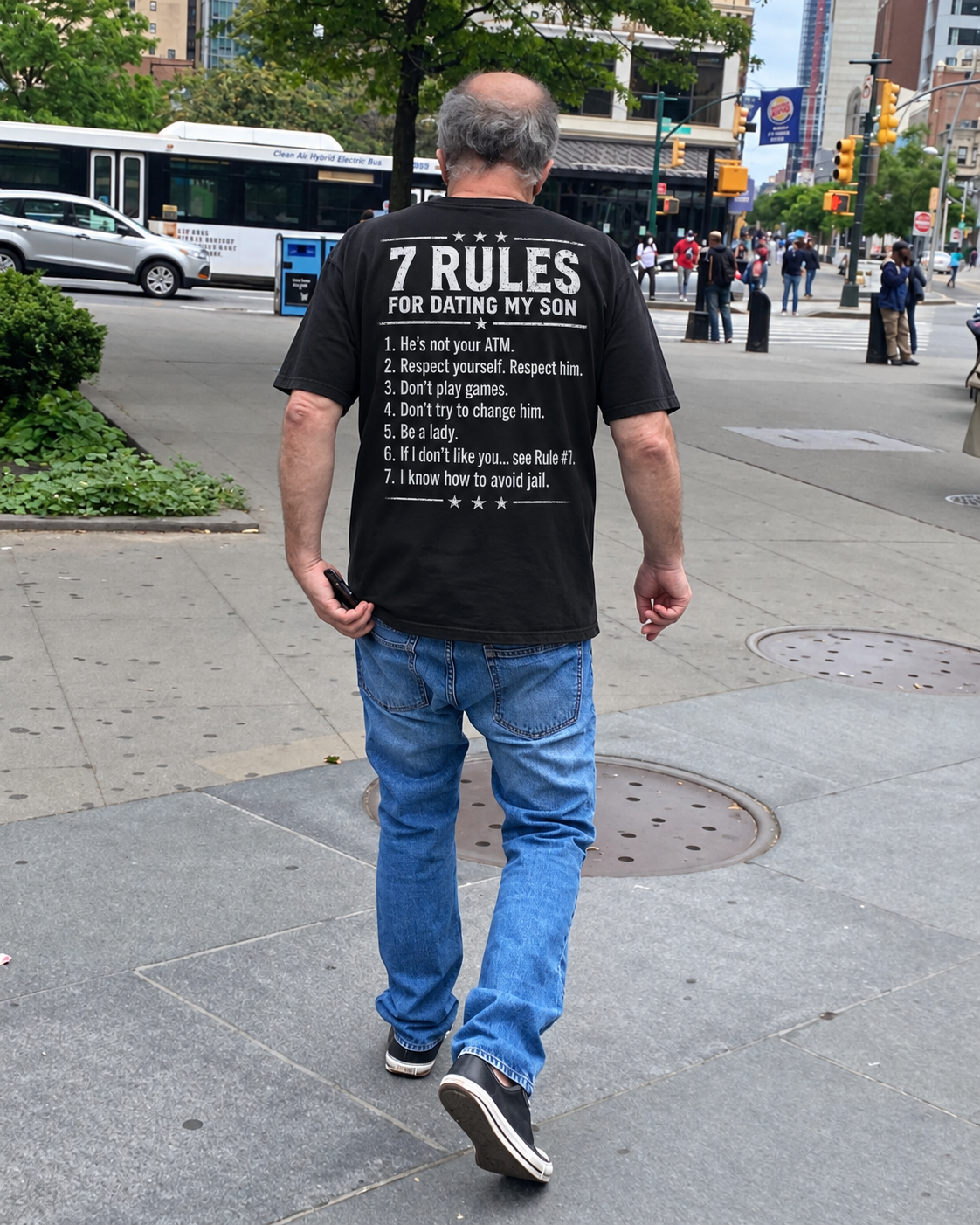 7 Rules for Dating My Son Shirt – Funny Protective Dad T-Shirt, Father’s Day Gift