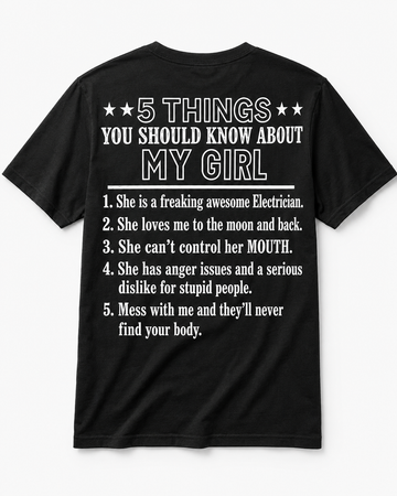 My Girl Is an Awesome Electrician Funny T-Shirt