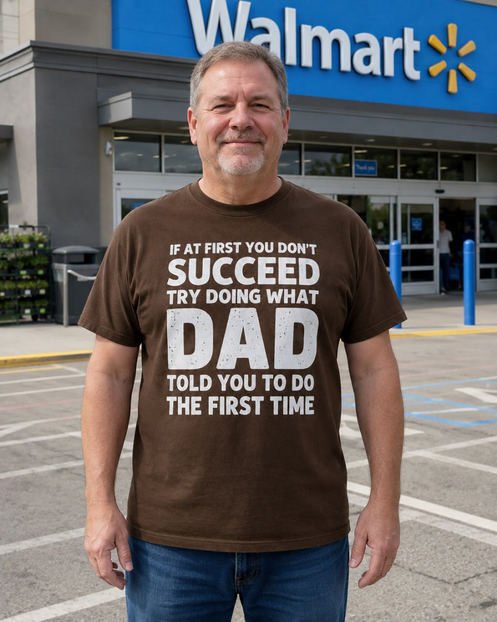 If At First You Dont Succeed Shirt – Funny Protective Dad T-Shirt Navy