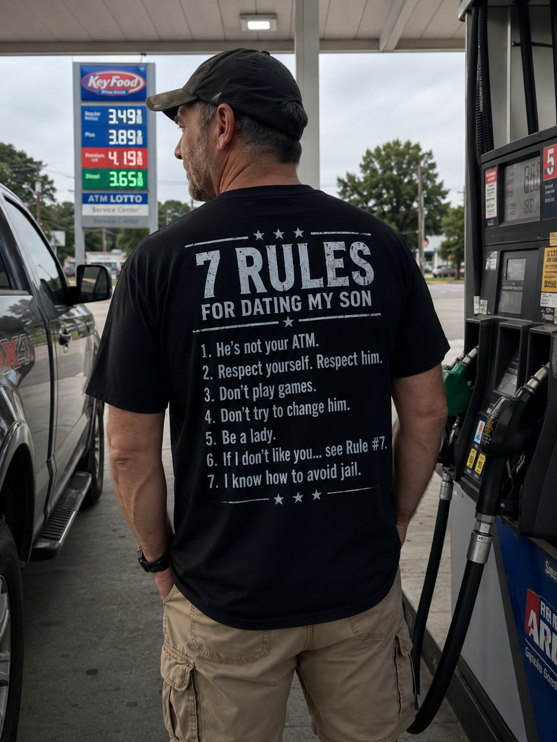 7 Rules for Dating My Son Shirt – Funny Protective Dad T-Shirt, Father’s Day Gift