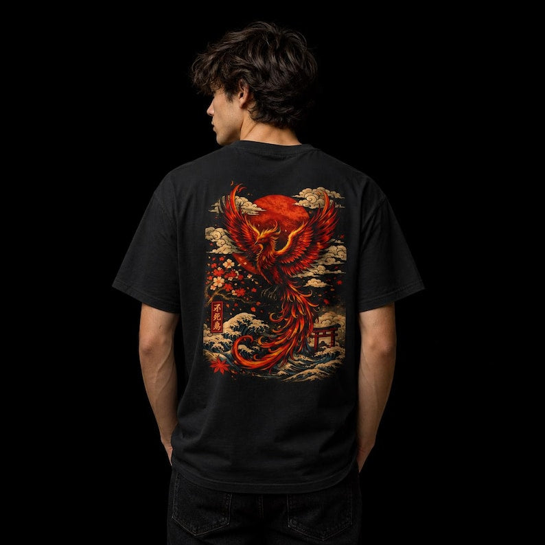 Japanese Phoenix Rising Tee - Gift for friends