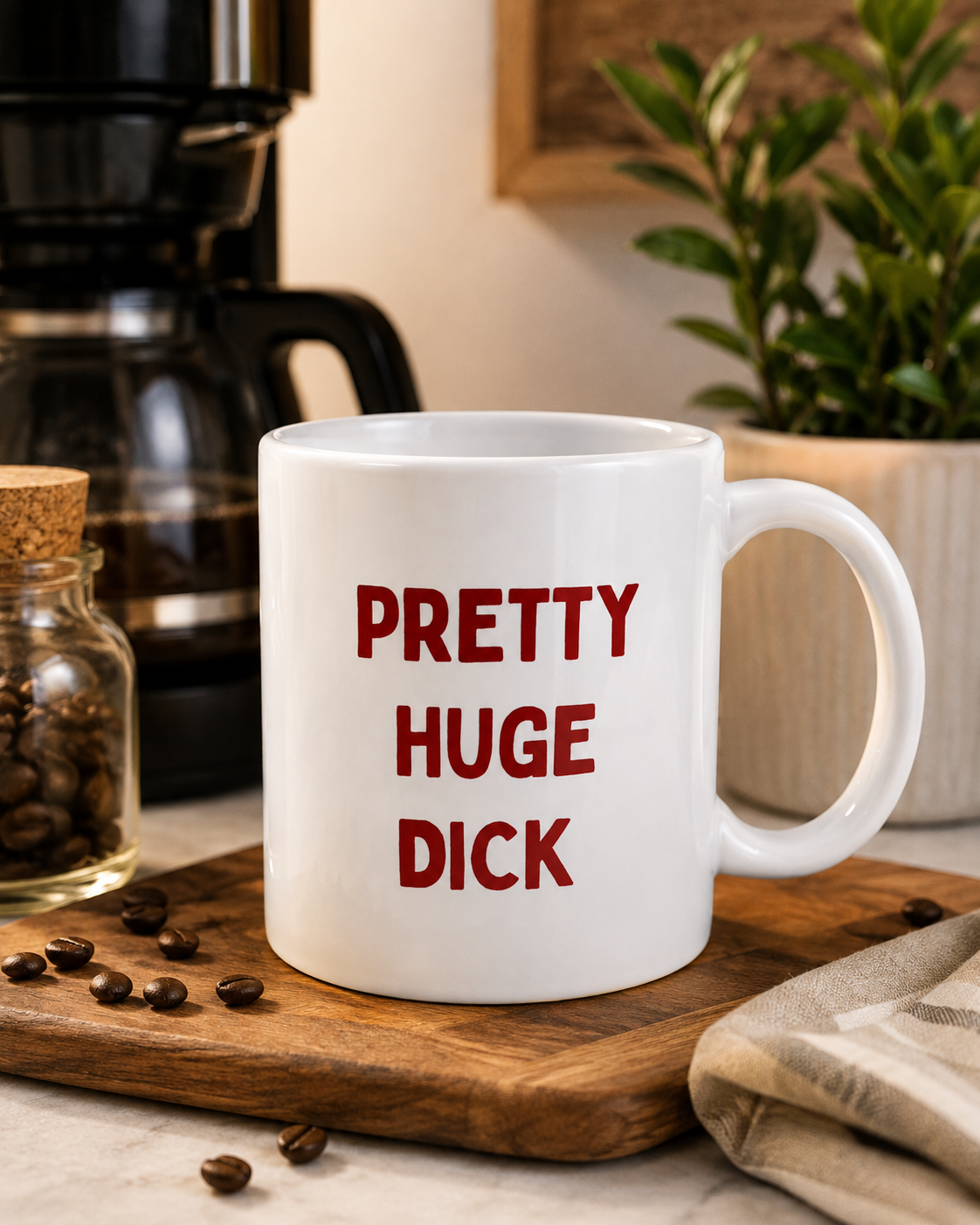 P.H.D. Funny Mug – Pretty Huge Dick Joke Coffee Mug, Adult Humor Gift for Him