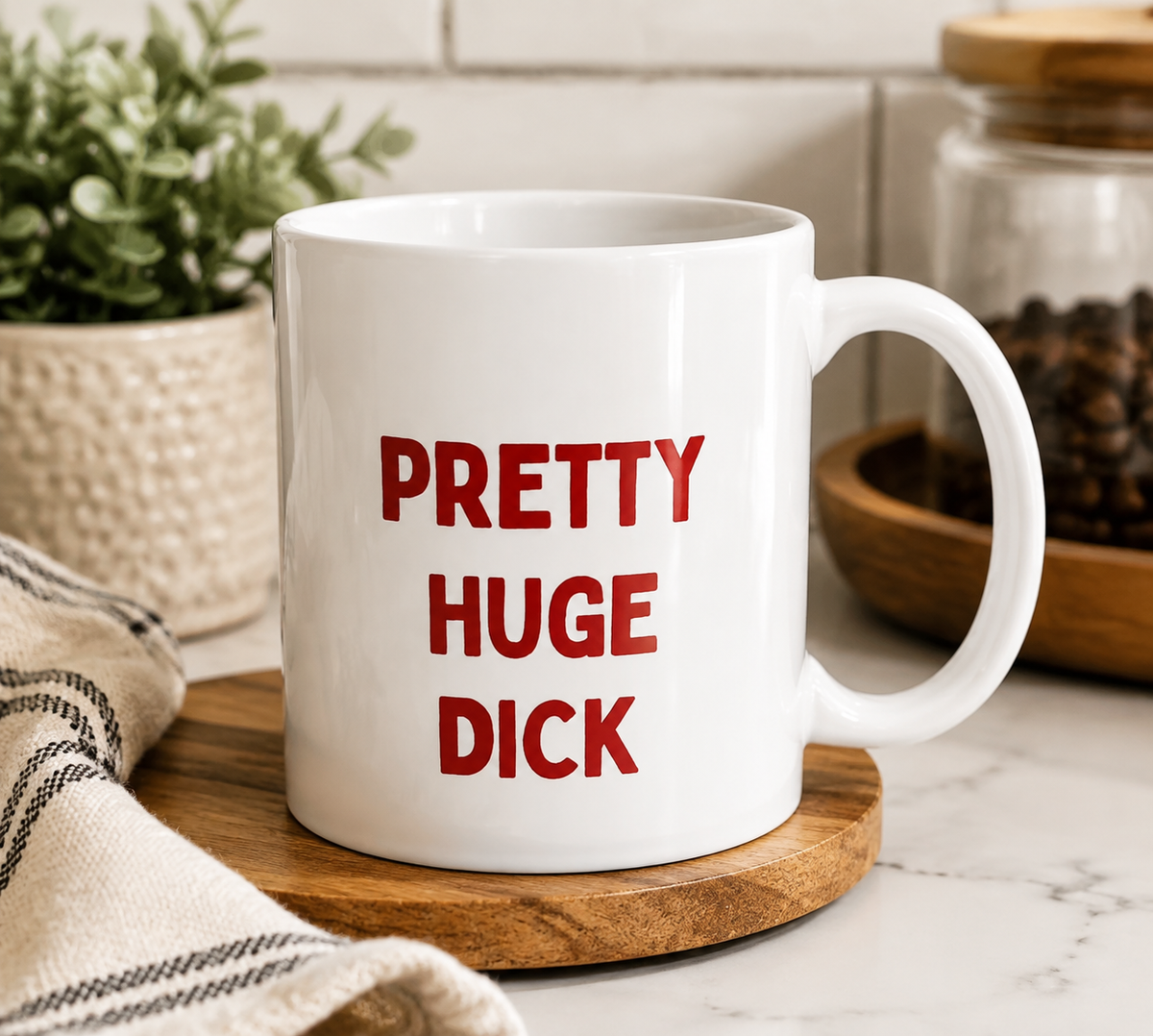 P.H.D. Funny Mug – Pretty Huge Dick Joke Coffee Mug, Adult Humor Gift for Him