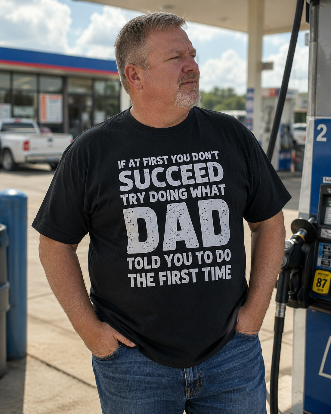 If At First You Dont Succeed Shirt – Funny Protective Dad T-Shirt Navy